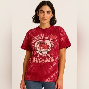 NWT Buc-ees 2025 Valentine’s Day Tie Dye Follow Your Heart T-Shirt Large
